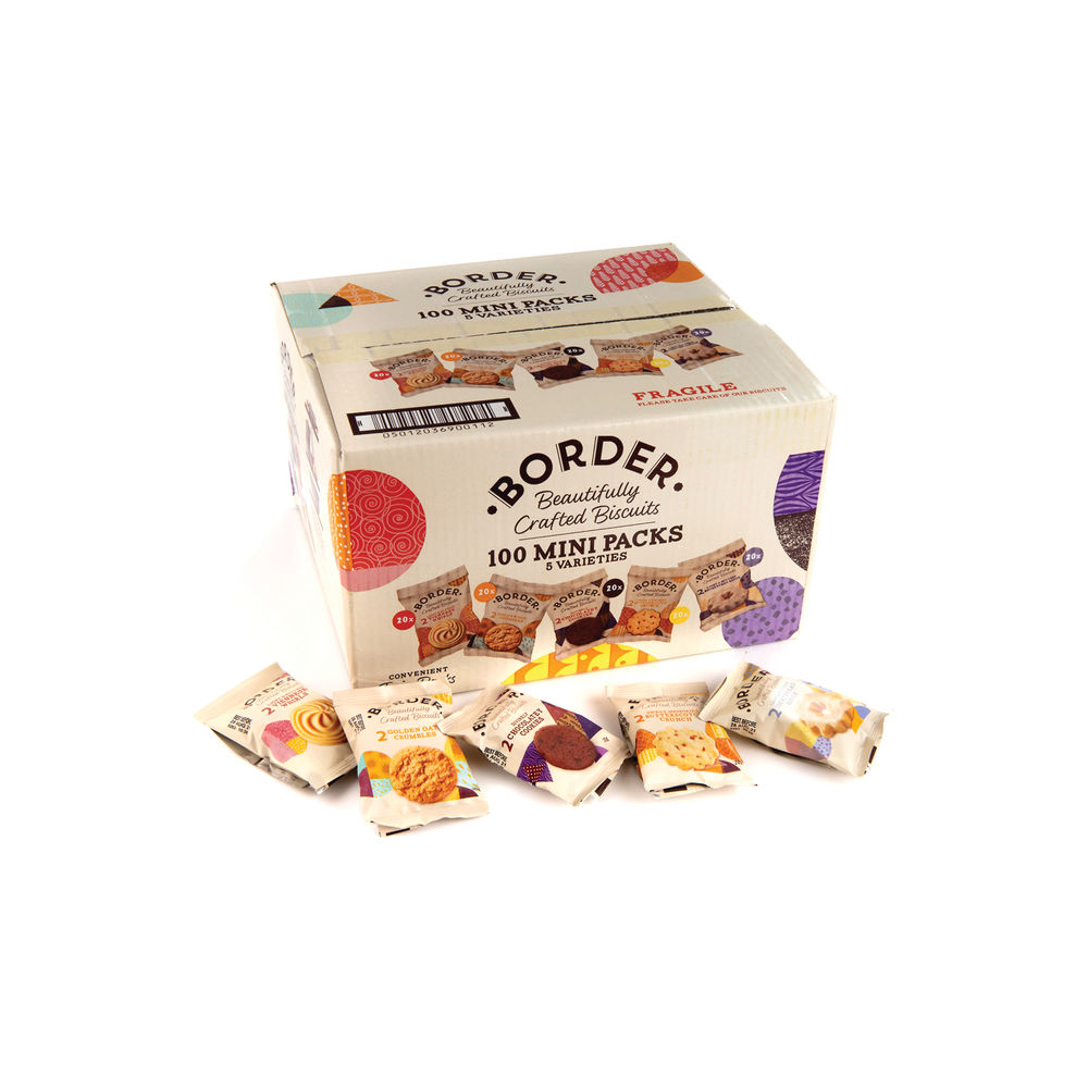 Border Biscuits Mini Packs 5 Varieties Twin Packs (Pack of 100)