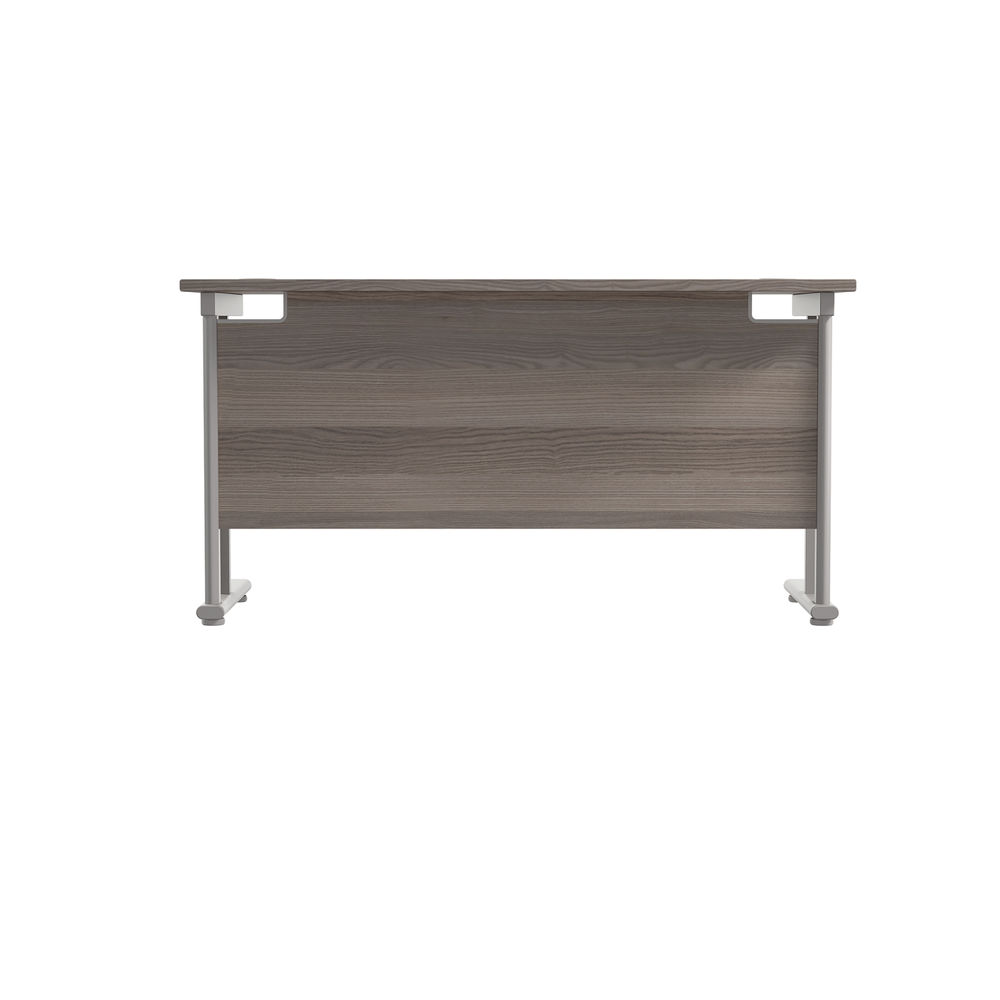 Jemini 1200x600mm Grey Oak/Silver Cantilever Rectangular Desk