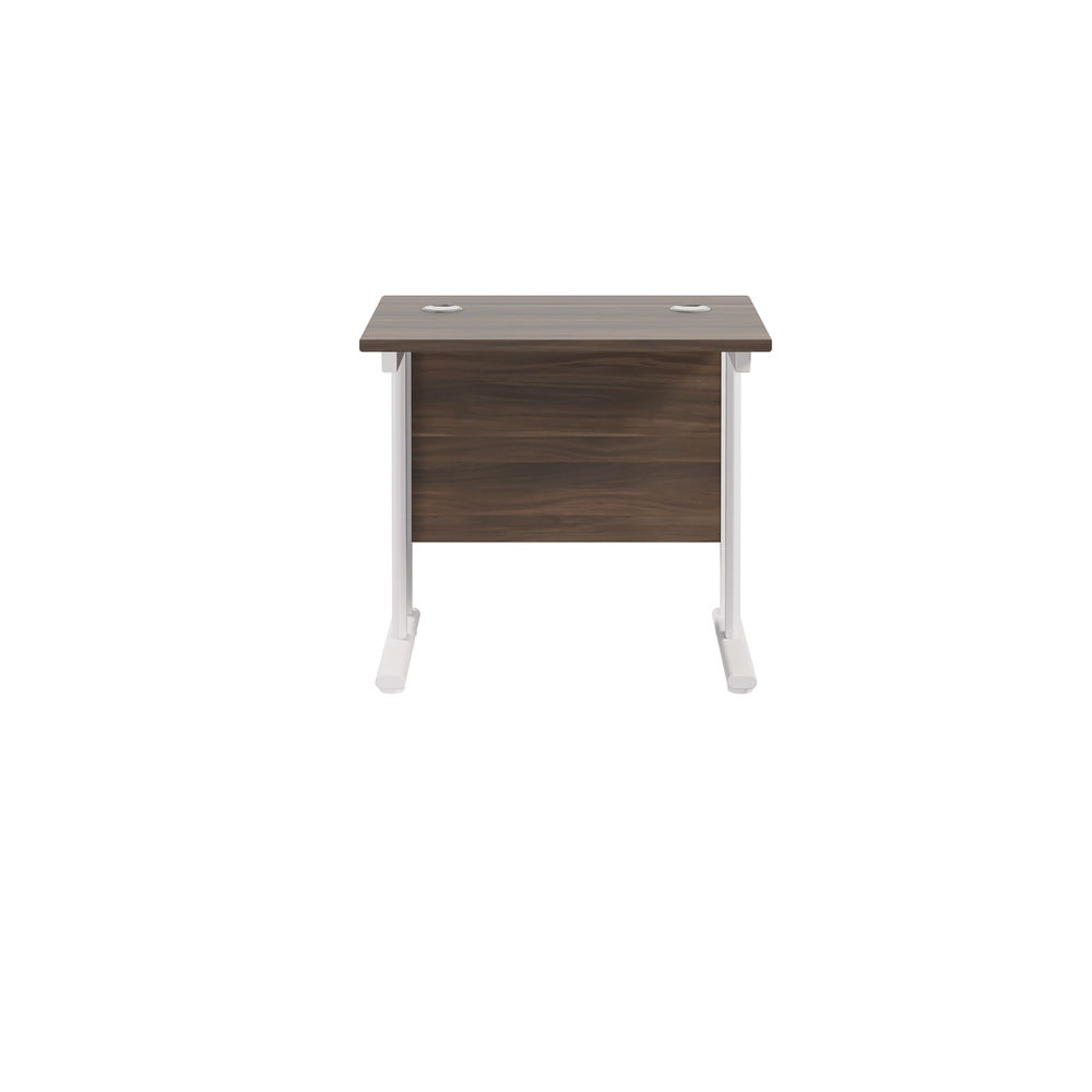 Jemini 800x600mm Dark Walnut/White Rectangular Cantilever Desk