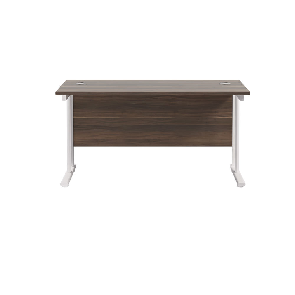 Jemini 1200x600mm Dark Walnut/White Cantilever Rectangular Desk