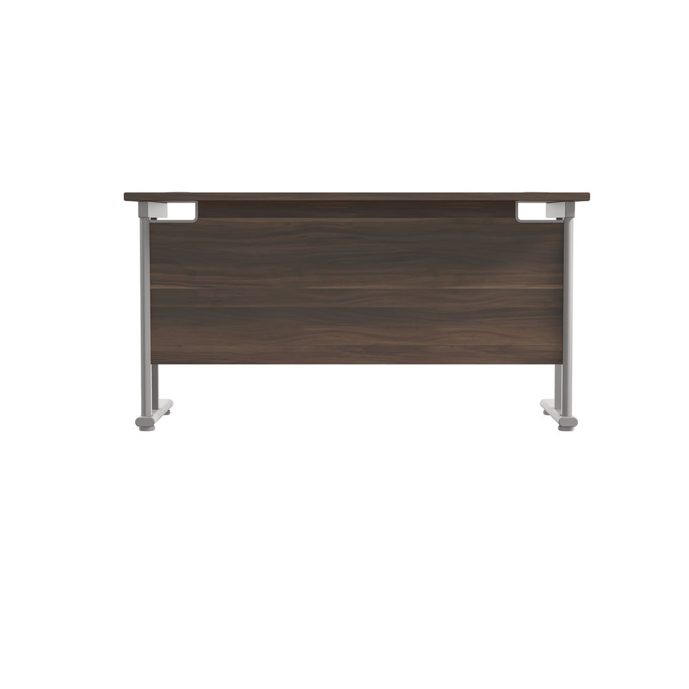 Jemini 1400x600mm Dark Walnut/Silver Cantilever Rectangular Desk