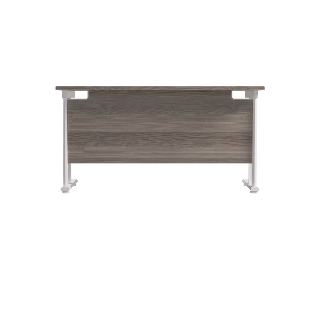 Jemini 1400x600mm Grey Oak/White Cantilever Rectangular Desk