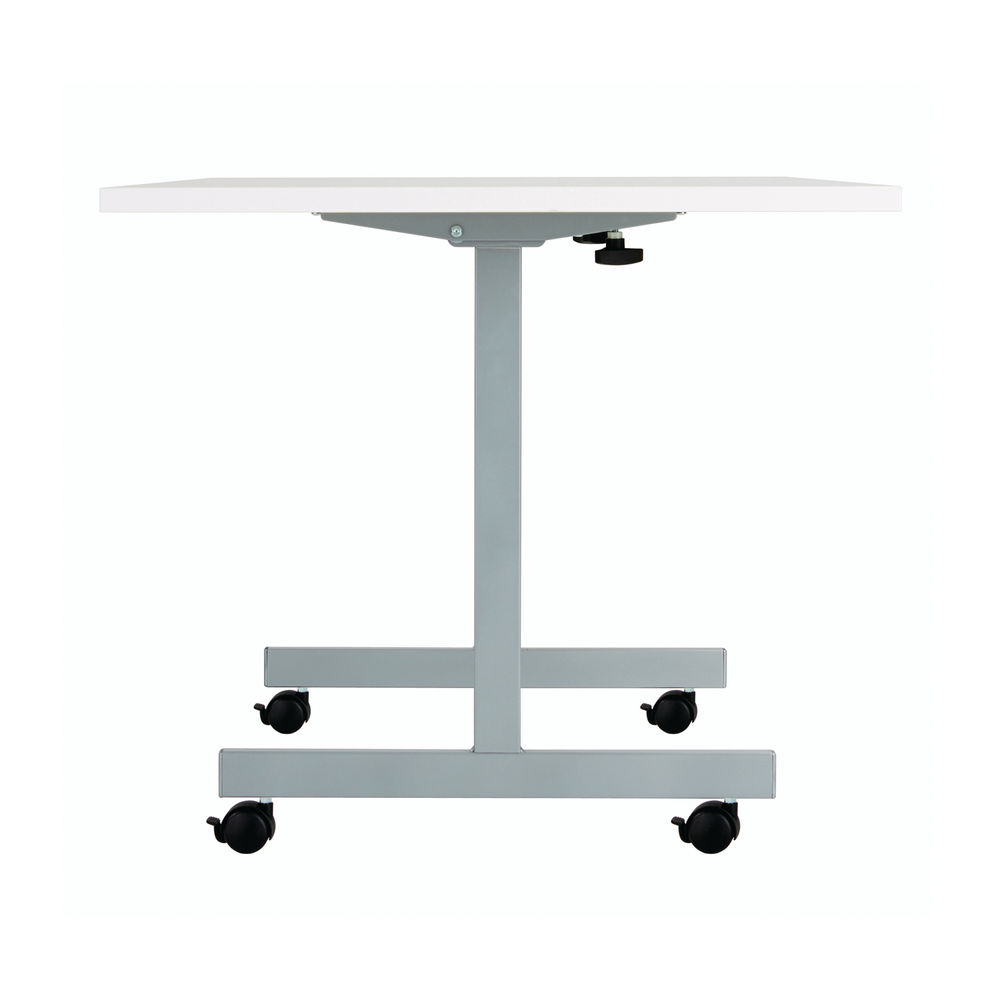 Jemini Rectangular Tilting Table 1600x700x730mm White/Silver