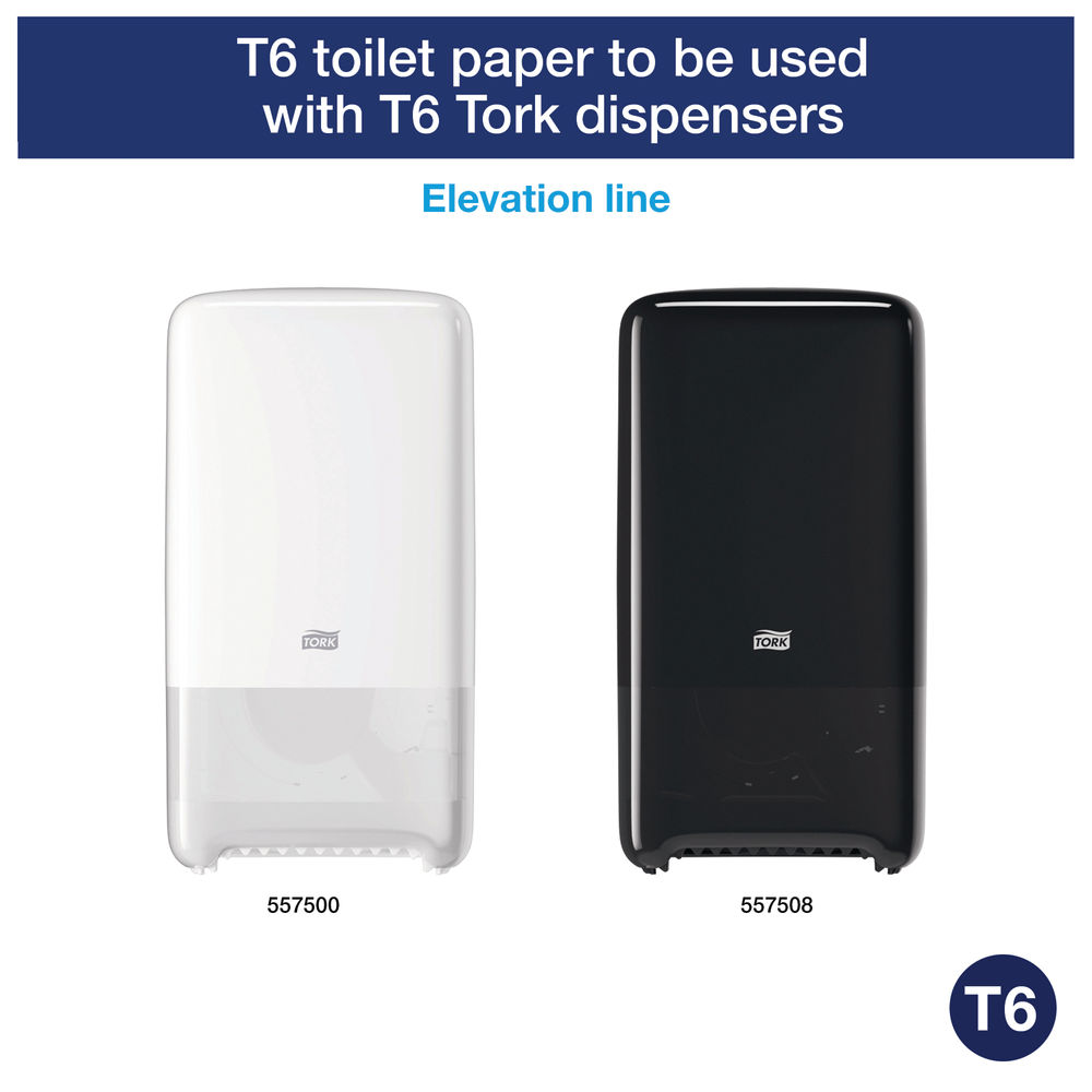 Tork T6 White 2-Ply Soft Mid-Size Toilet Rolls (Pack of 27)