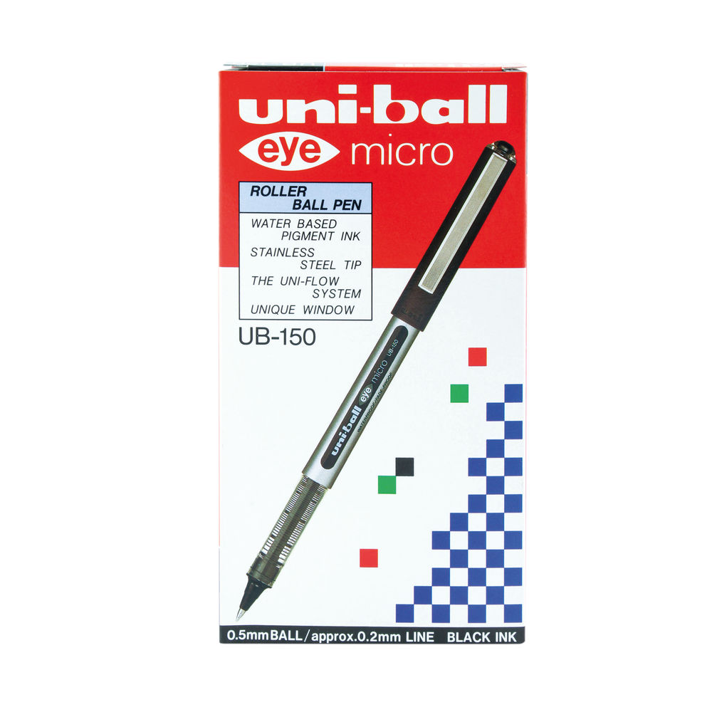 Uni-Ball UB-150 Eye Rollerball Pen Micro Black (Pack of 12) 162545000