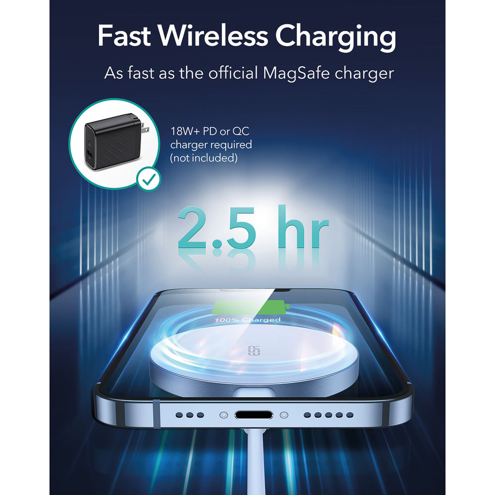 ESR HaloLock Kickstand Wireless Charger MagSafe Compatible Sierra Blue