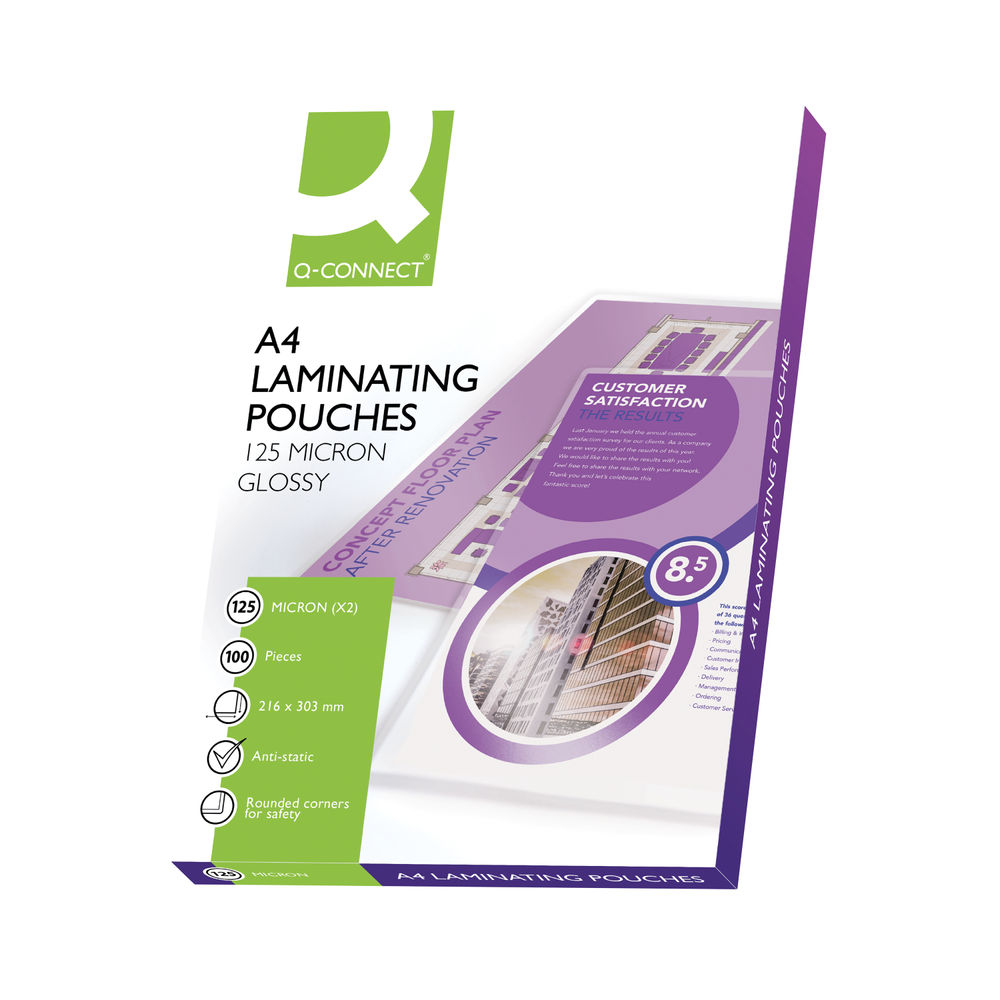 Q-Connect A4 Laminating Pouch 125x2 Micron (Pack of 100) KF04116