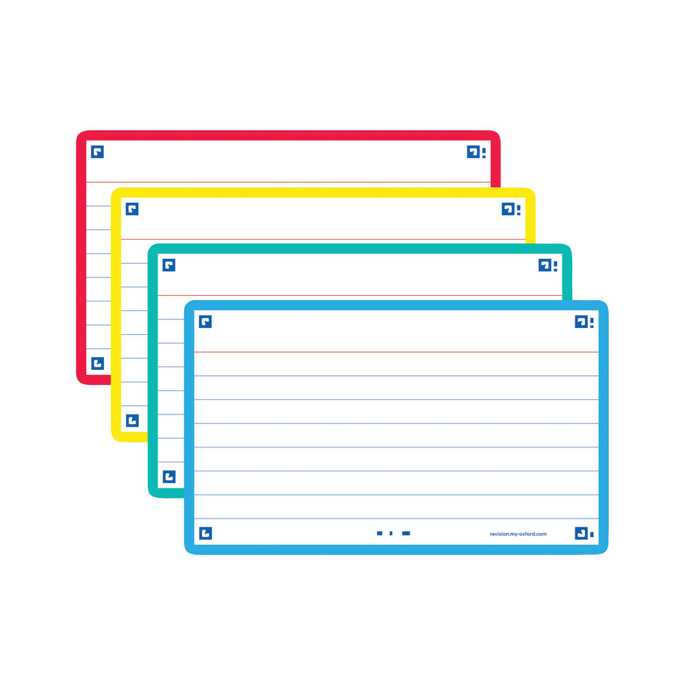 Oxford Flash 2.0-80 Sheets of Bristol Flash Cards 7.5 x 12.5 cm Small  Squares with Fuchsia Frame
