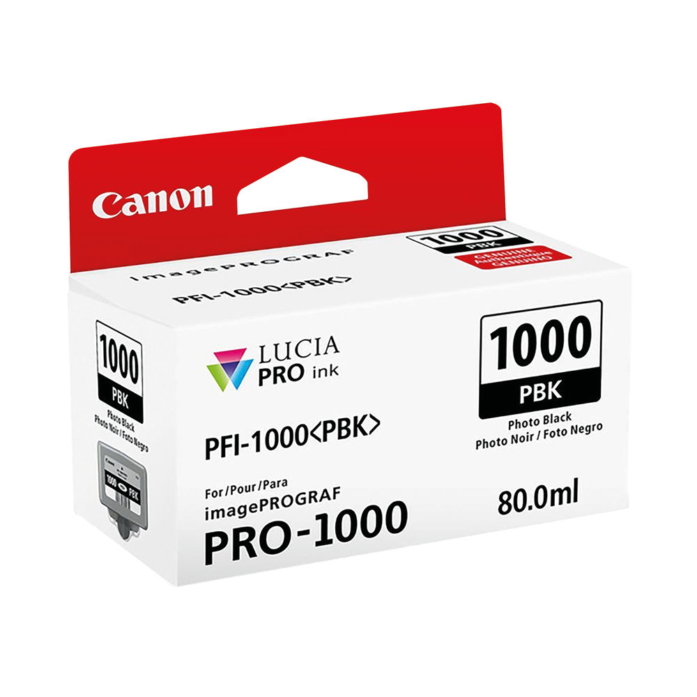 Canon PFI-1000PBK Photo Black Ink Cartridge - 0546C001