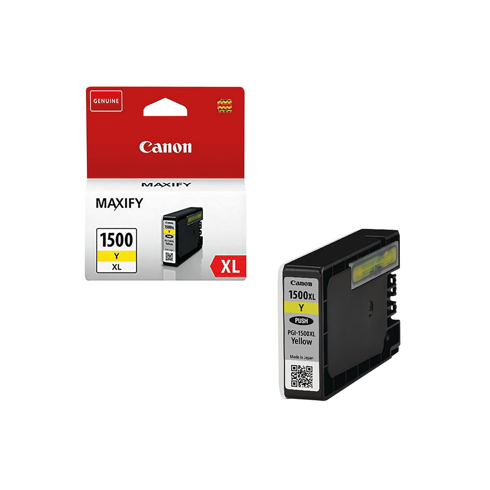 Canon PGI-1500XLY Yellow Ink Cartridge - High Capacity - 9195B001