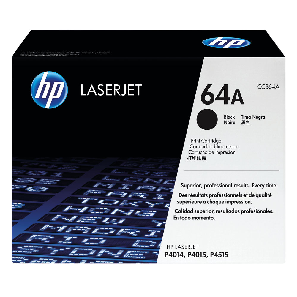 HP 64A Black LaserJet Toner Cartridge | CC364A