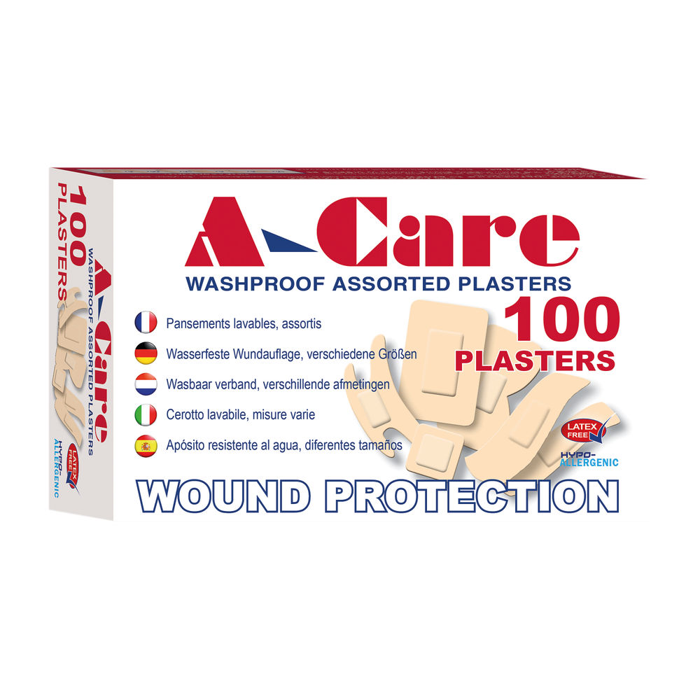 A-Care Washproof Assorted 6 Sizes (Pack of 100)