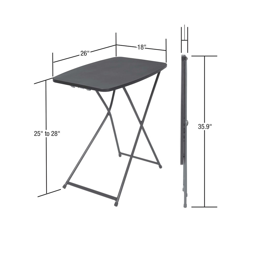 Adjustable US HT 18 x 26 Folding Table Black (Pack of 2)