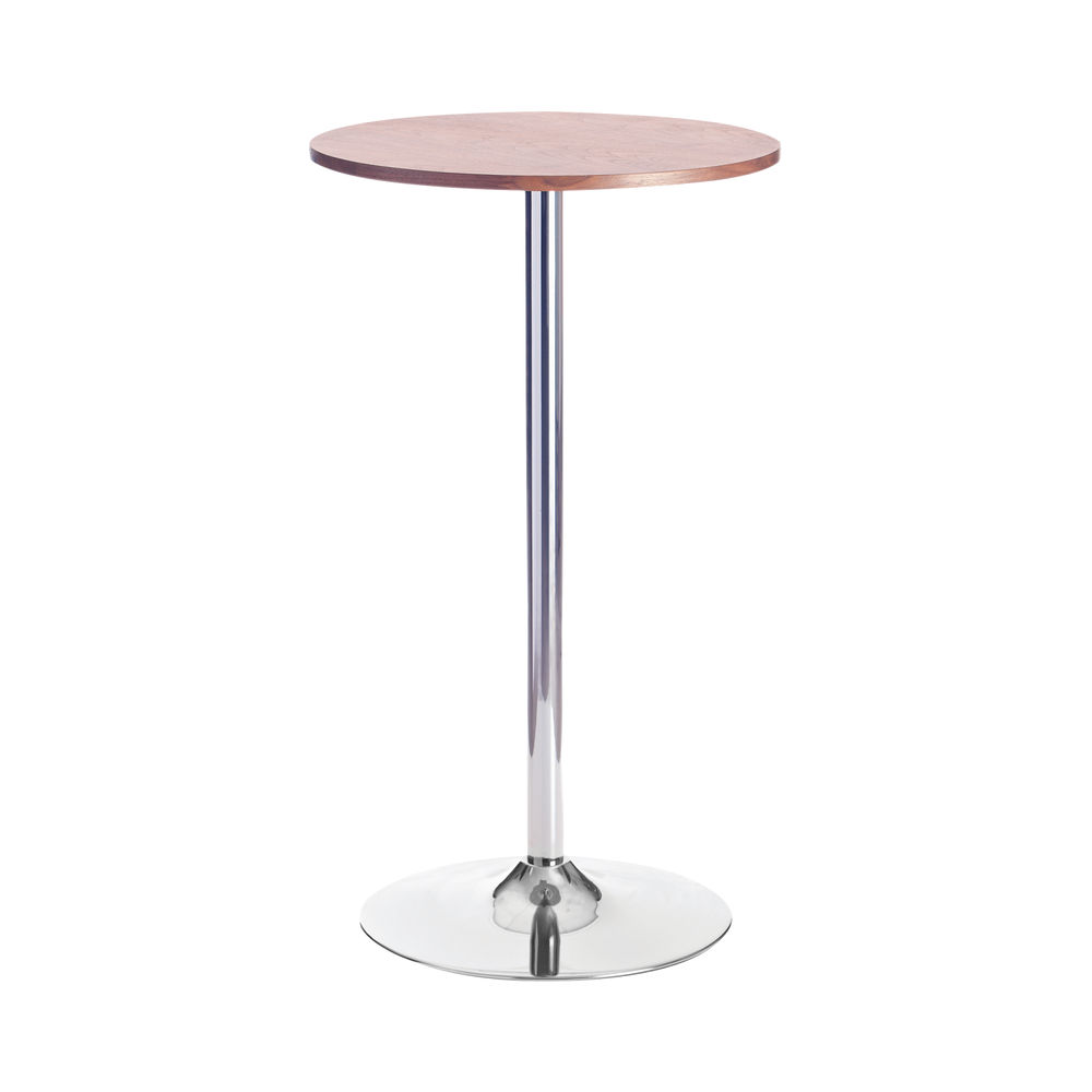 Jemini Bistro Trumpet Table Tall 600x600x1045mm Walnut/Chrome KF838317