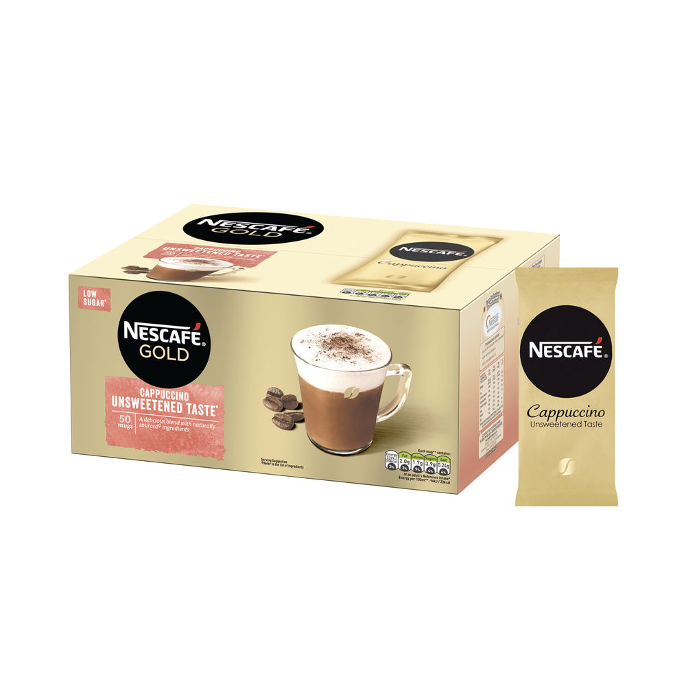 Nescafe Gold Unsweetened Cappuccino Sachets (Pack of 50)