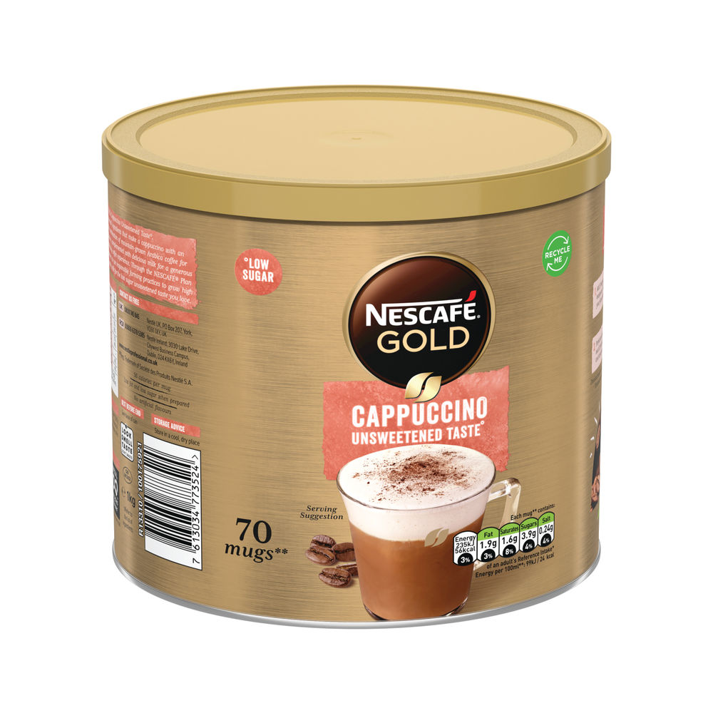 Nescafe 1kg Gold Unsweetened Cappuccino