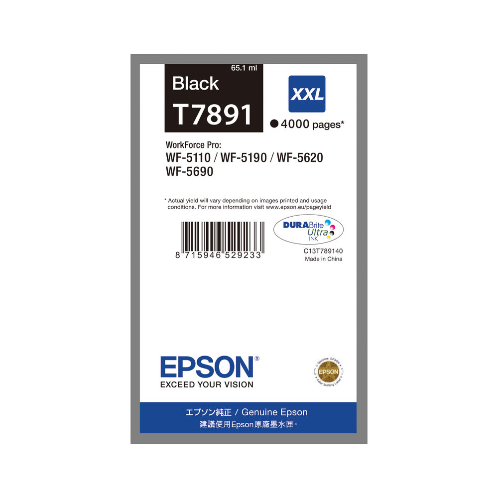 Epson T7891 Extra High Capacity Black Ink Cartridge - C13T789140