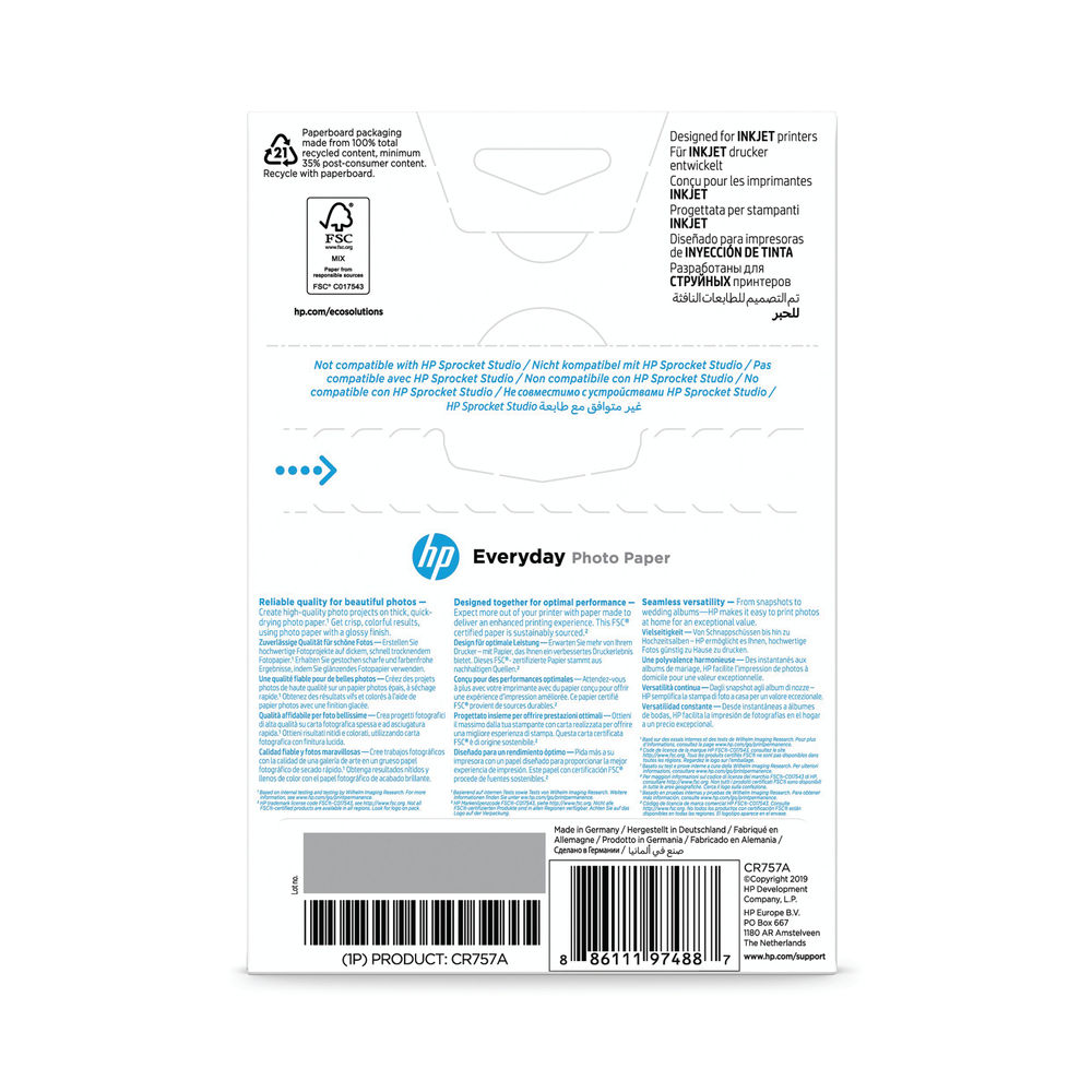 HP Everyday 10 x 15cm Glossy Photo Paper 200gsm (Pack of 100)