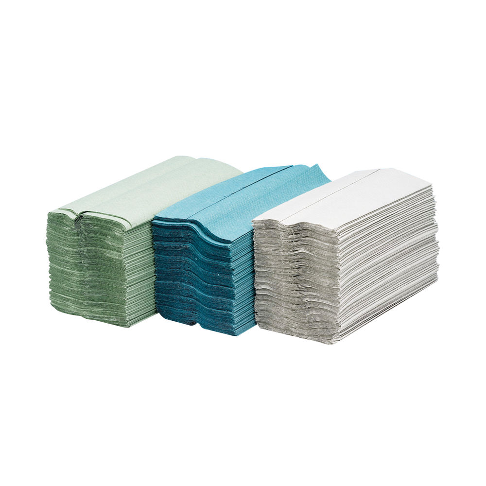 Maxima Green C-Fold Hand Towel 2-Ply White (Pack of 15) x160 Sheets KMAx5052