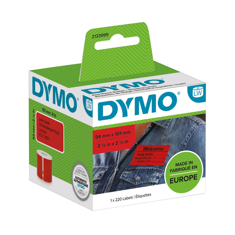 Dymo LabelWriter Shipping labels 54mmx101mm Red (Pack of 220)