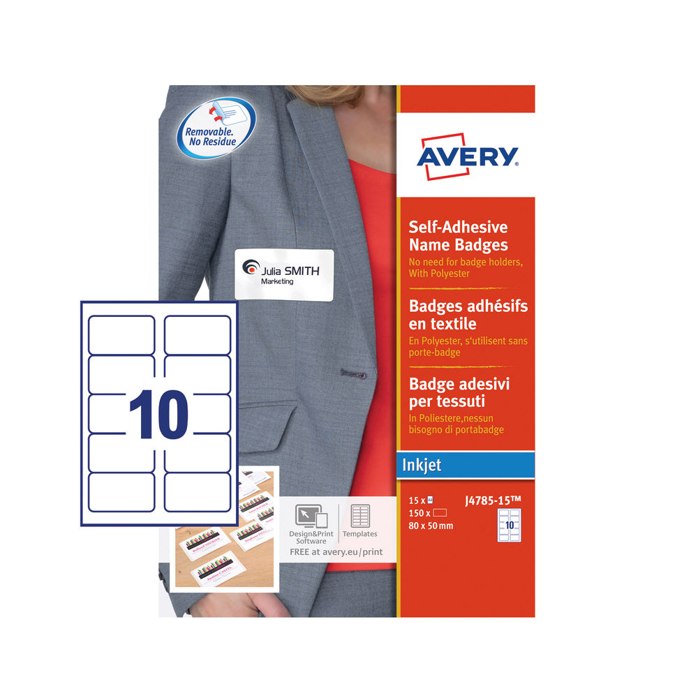 Avery Self-Adhesive 80 x 50mm Name Badges (Pack of 150)