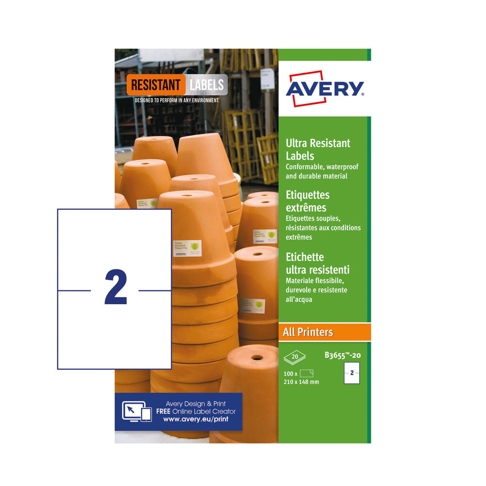 Avery Ultra Resistant Labels 148 x 210mm (Pack of 40)