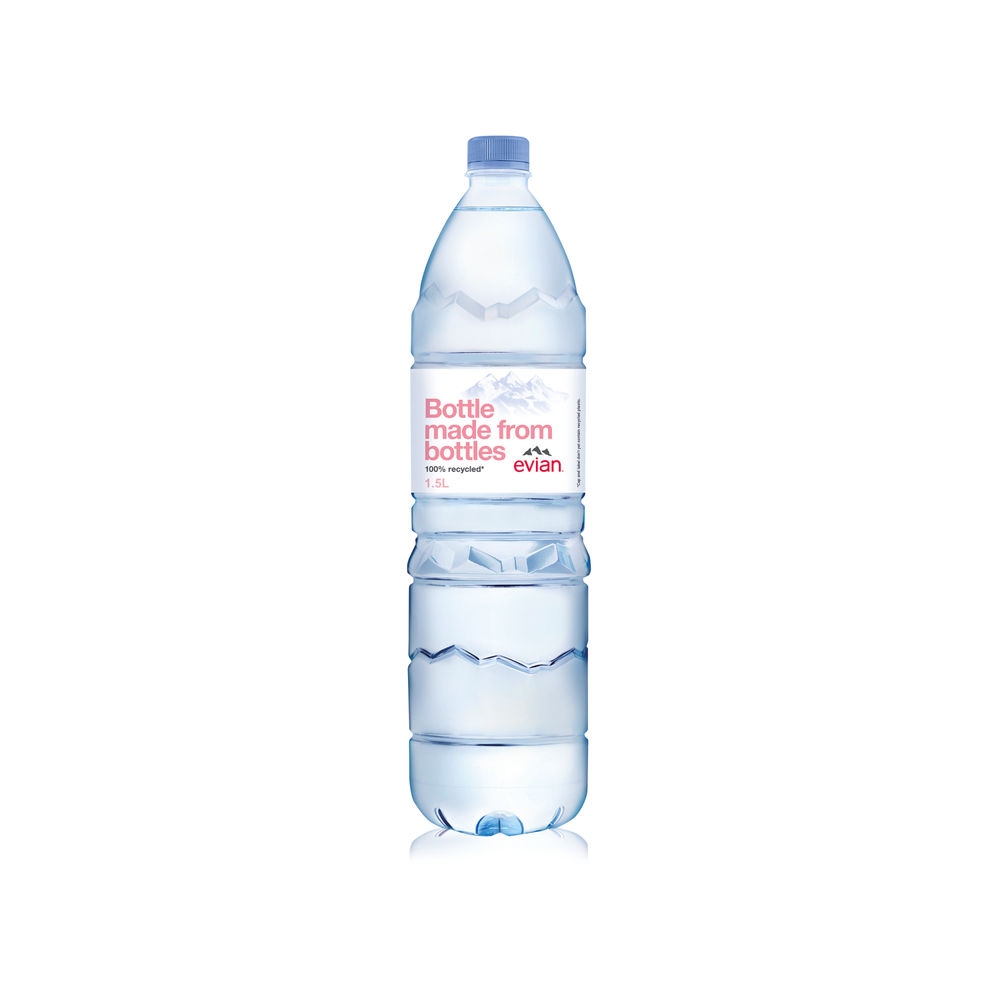 Evian 1.5 Litre Natural Spring Water Bottles (Pack of 8)