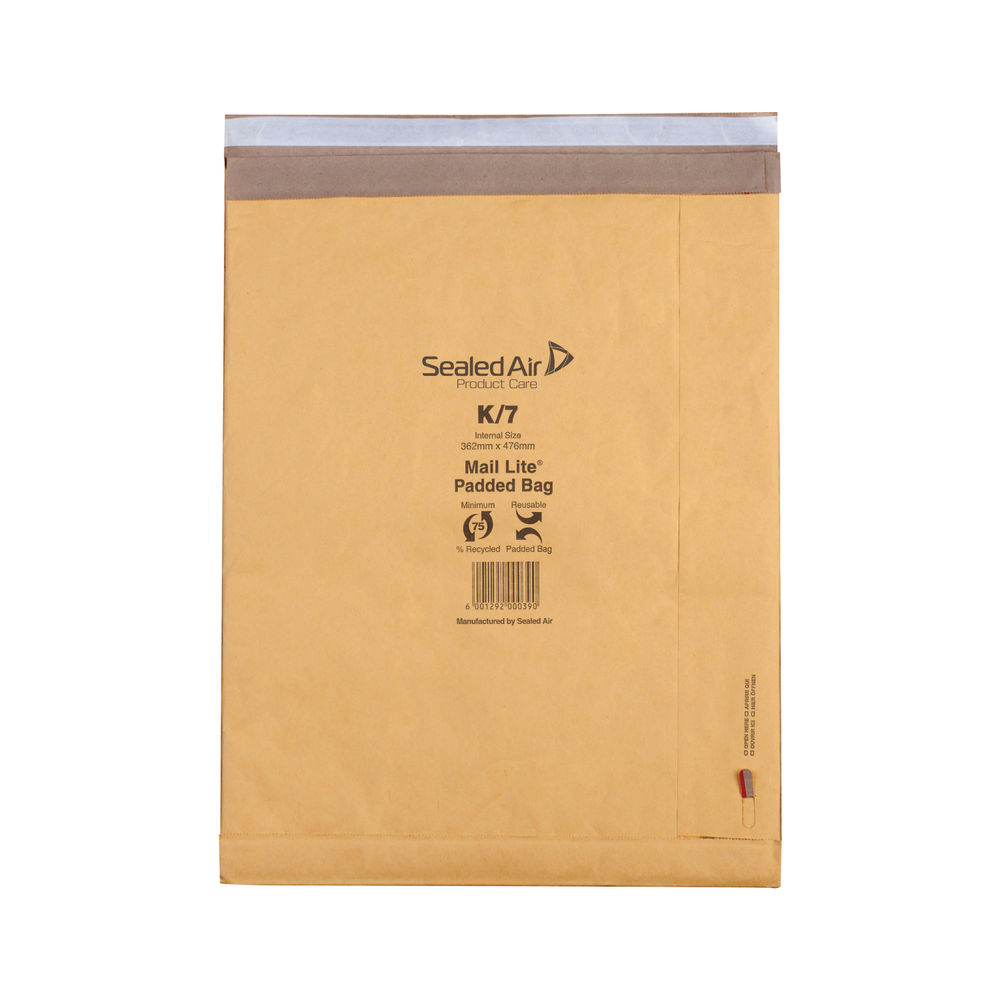 Mail Lite Padded Postal Bag Size K/7 365x476mm Gold (Pack of 50) 100943514