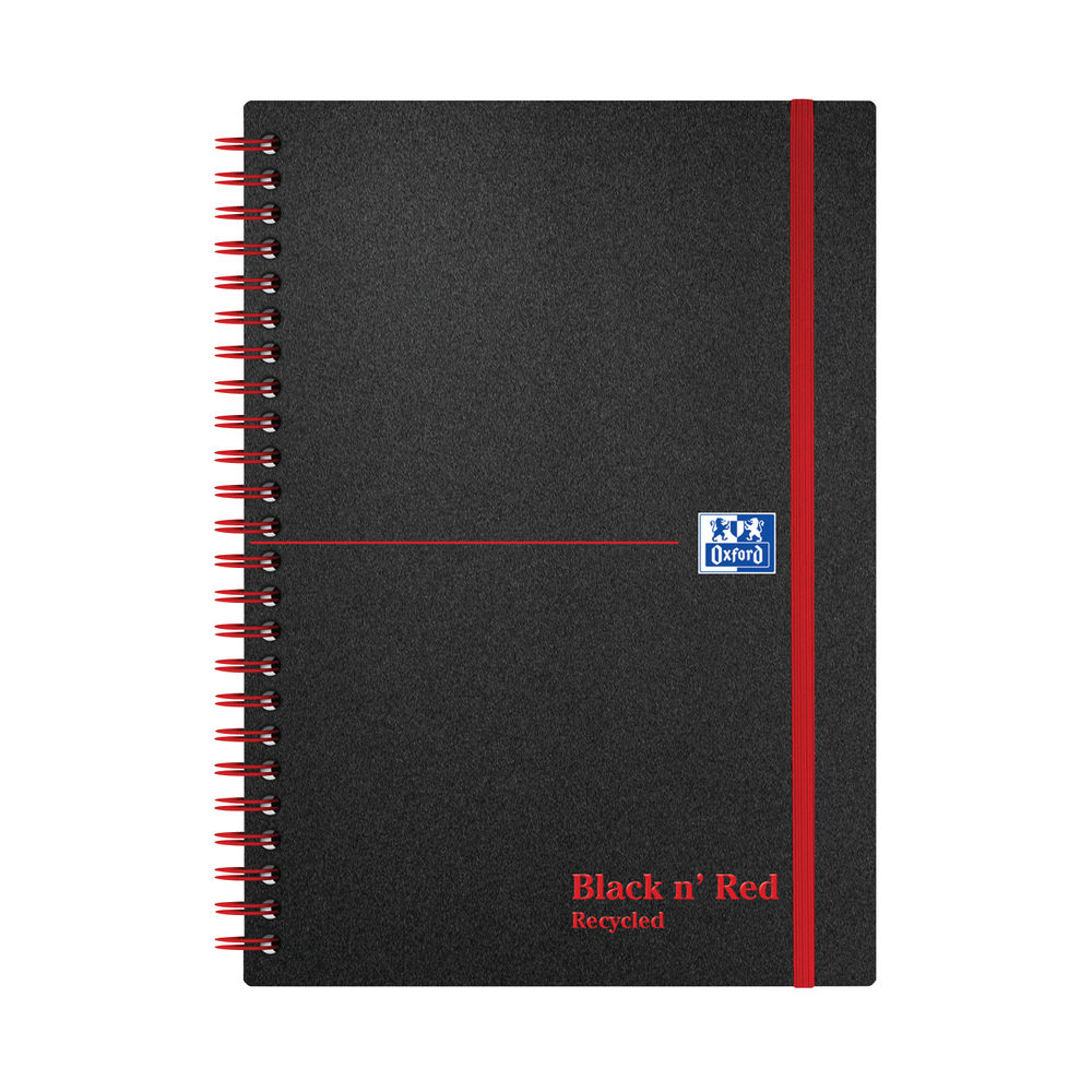 Black n' Red Wirebound Recycled Polypropylene Notebook 140 Pages A5 (Pack of 5) 100080221