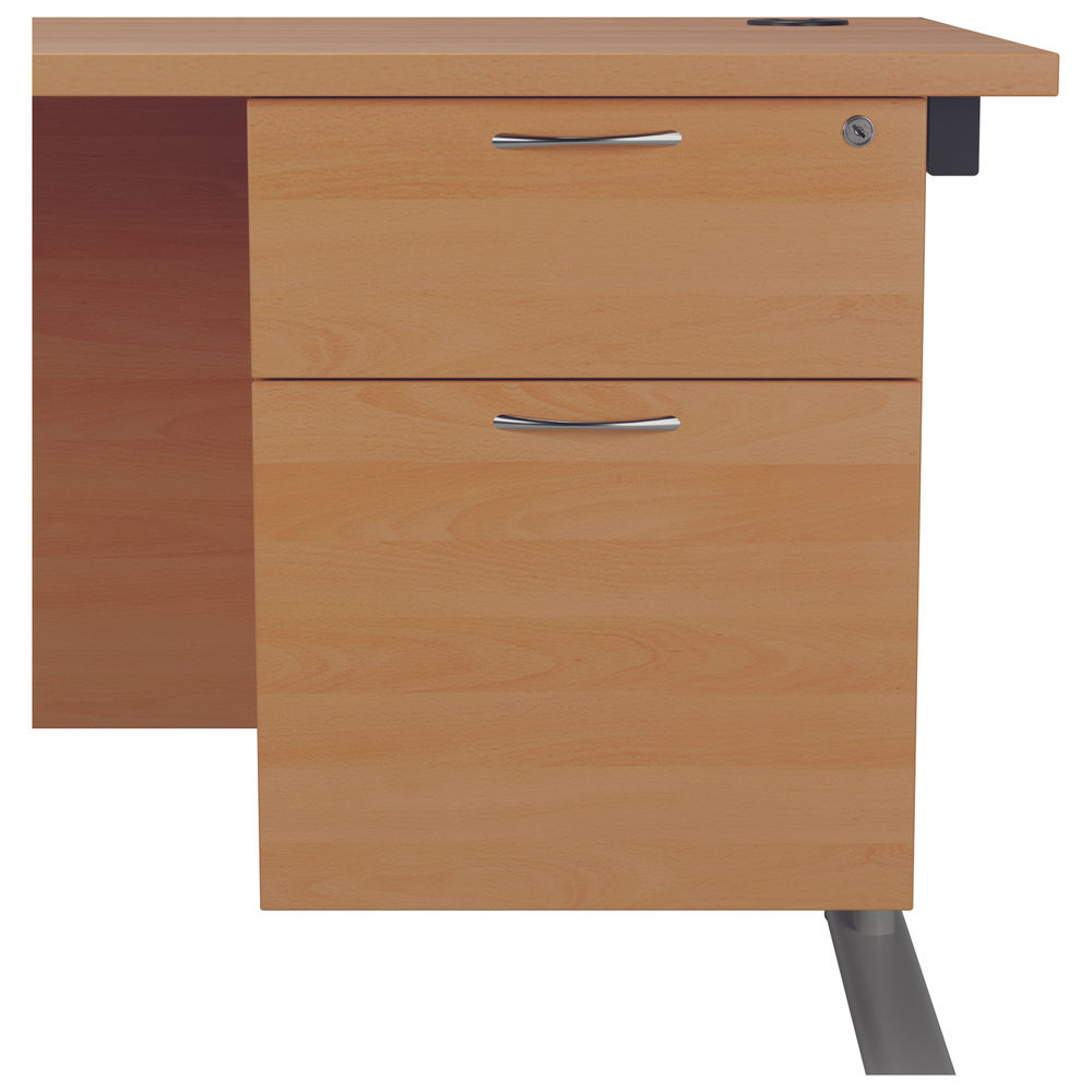 Jemini 655 Beech 2 Drawer Fixed Pedestal