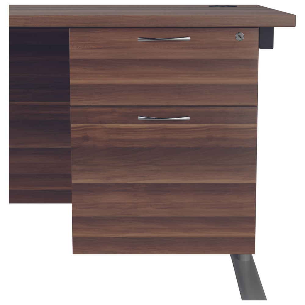 Jemini 655 Dark Walnut 2 Drawer Fixed Pedestal