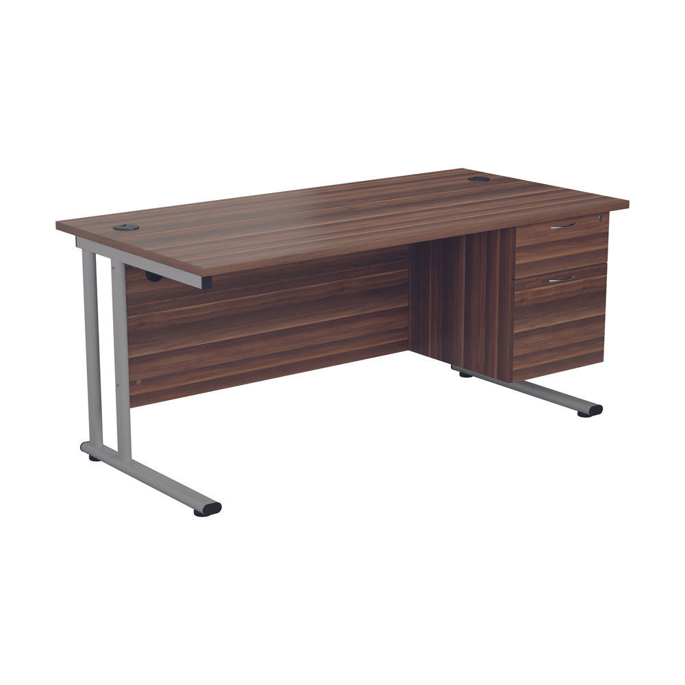 Jemini 655 Dark Walnut 2 Drawer Fixed Pedestal