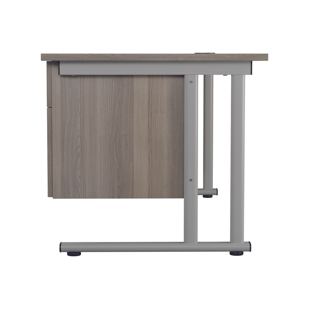 Jemini 655 Grey Oak 2 Drawer Fixed Pedestal