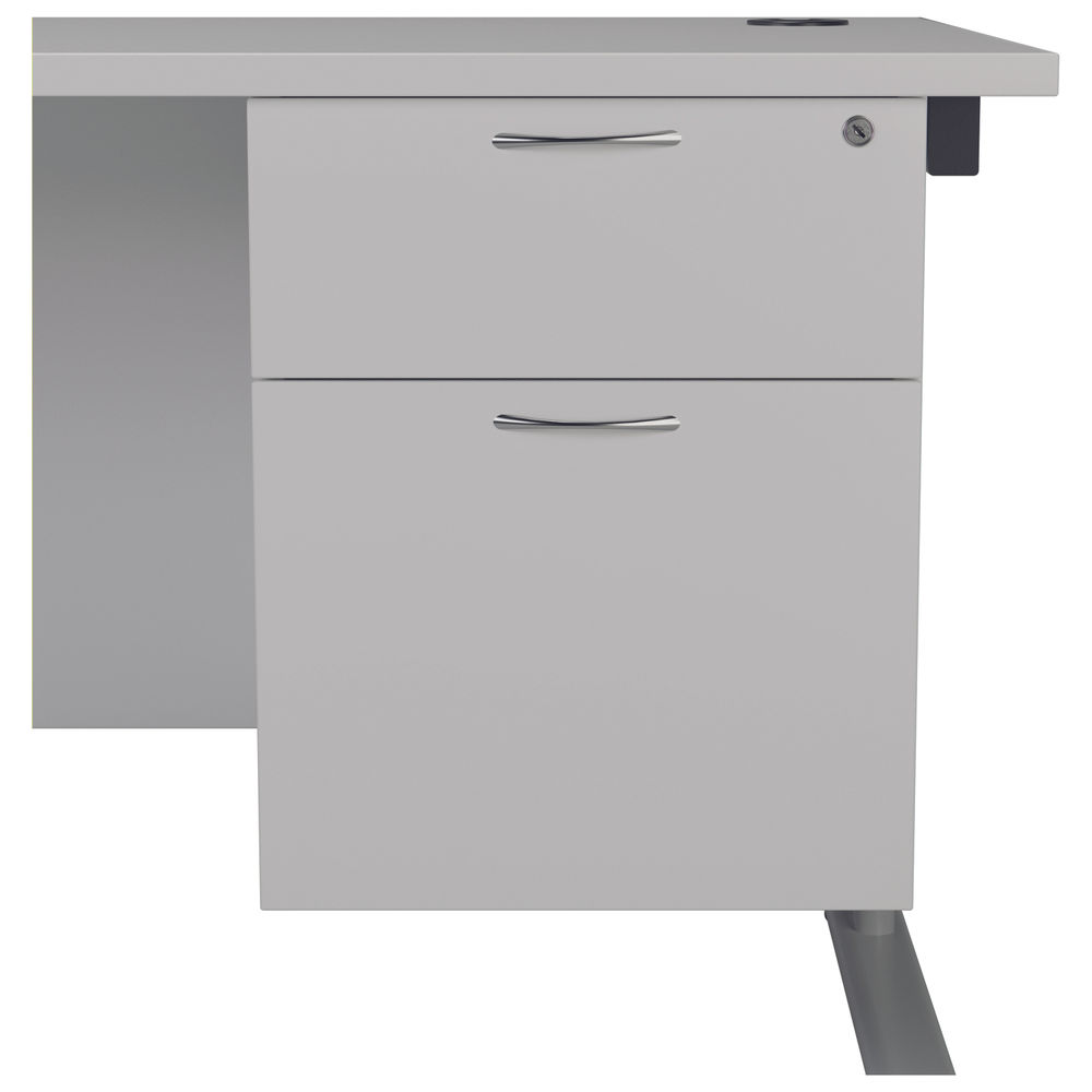 Jemini 655 White 2 Drawer Fixed Pedestal