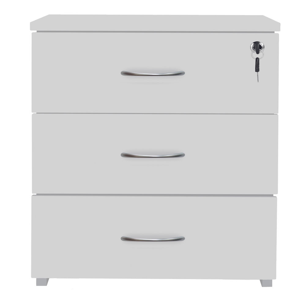 Serrion H525mm Eco 18 White 3 Drawer Mobile Pedestal