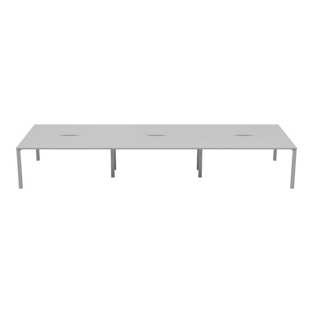 Jemini 3600x1600mm White/White Six Person Bench Desk