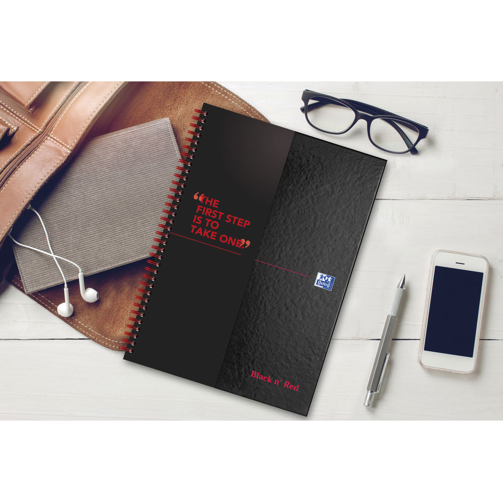 Black n' Red A4 Wirebound Ruled Hardback Notebook (Pack of 5)