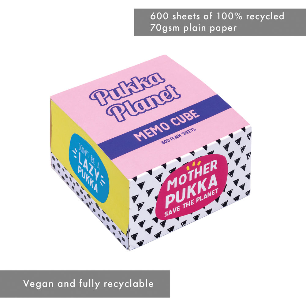 Pukka Planet Memo Block Plain 600 Sheets 70gsm