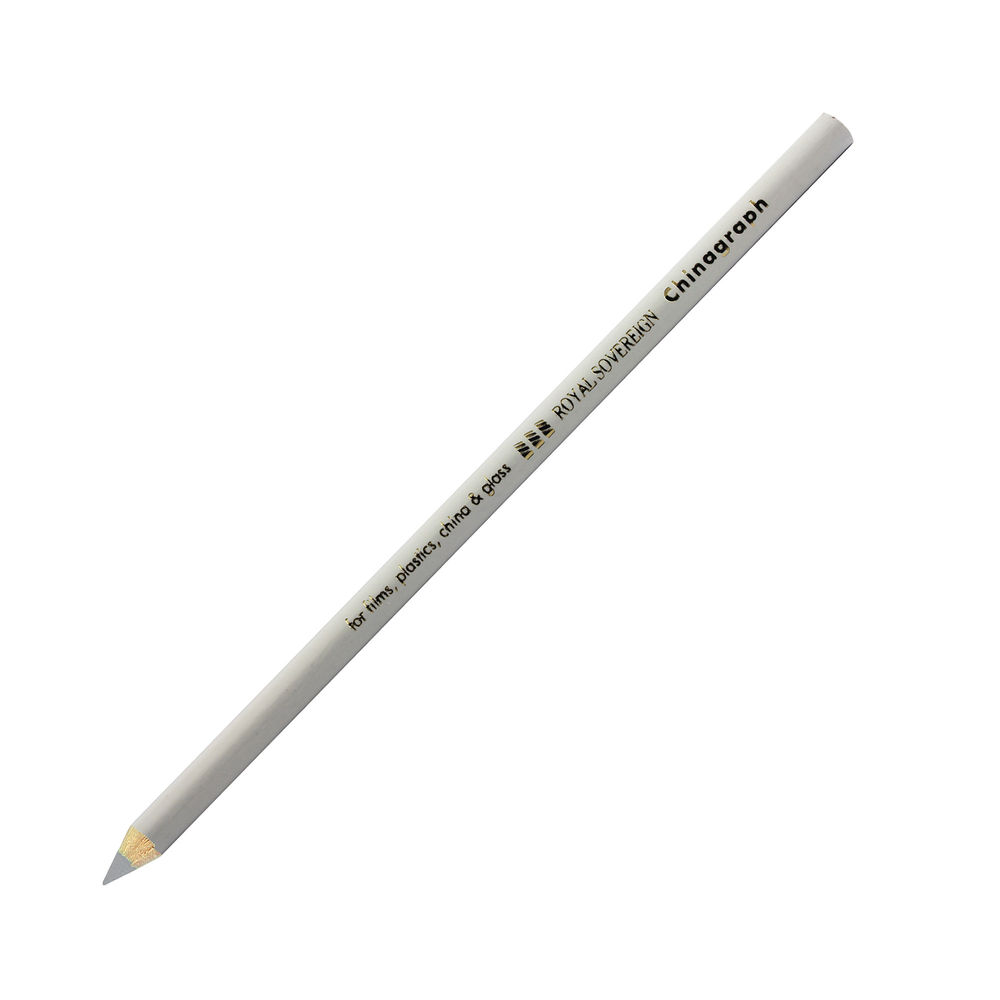 Royal sovereign chinagraph white marking pencils pack of 12 rs523055