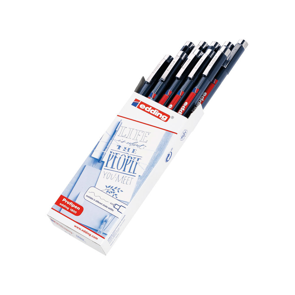 Edding 1800 Profipen Technical Pen Ultra Fine Black (Pack of 10) 1800-0.1-001