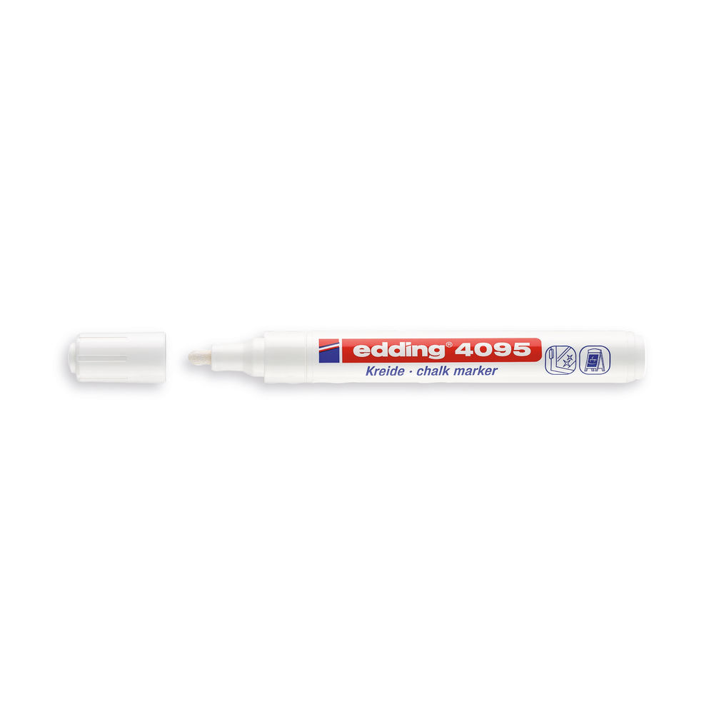 Edding 4095 Chalk Markers Bullet Tip White (Pack of 5)