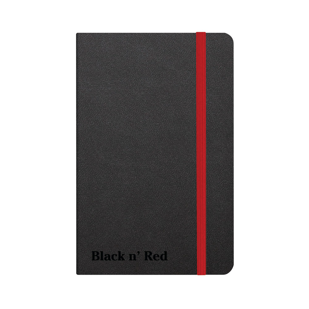 Black n' Red Casebound Hardback Notebook 144 Pages A6 Black 400033672