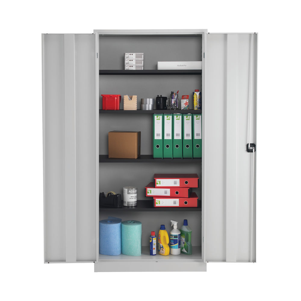 Talos 1950mm Grey Double Door Stationery Cupboard