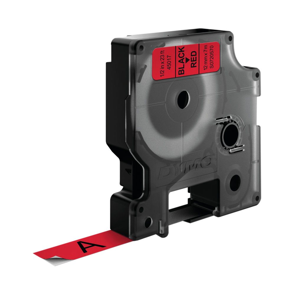 Dymo D1 Standard Label Tape Black on Red - S0720570