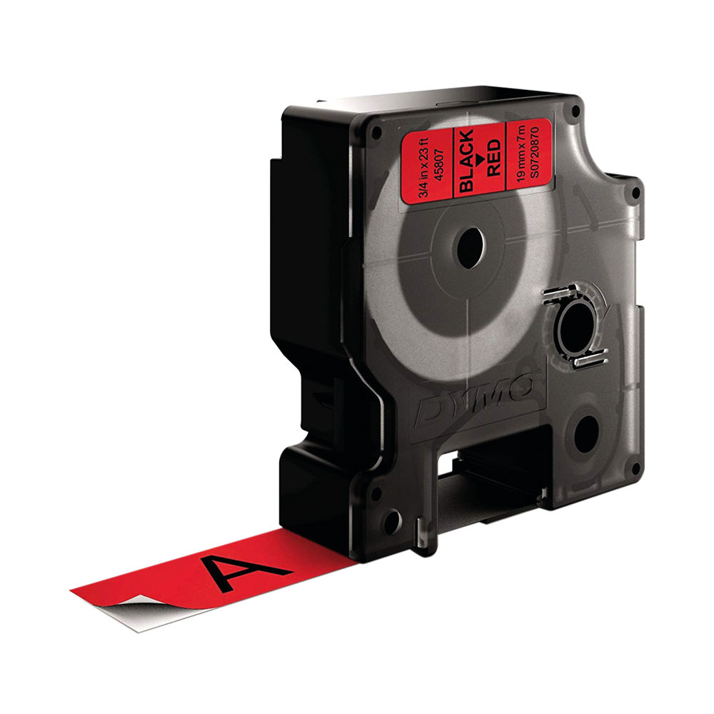 Dymo D1 Standard Label Tape Black on Red - ES45807