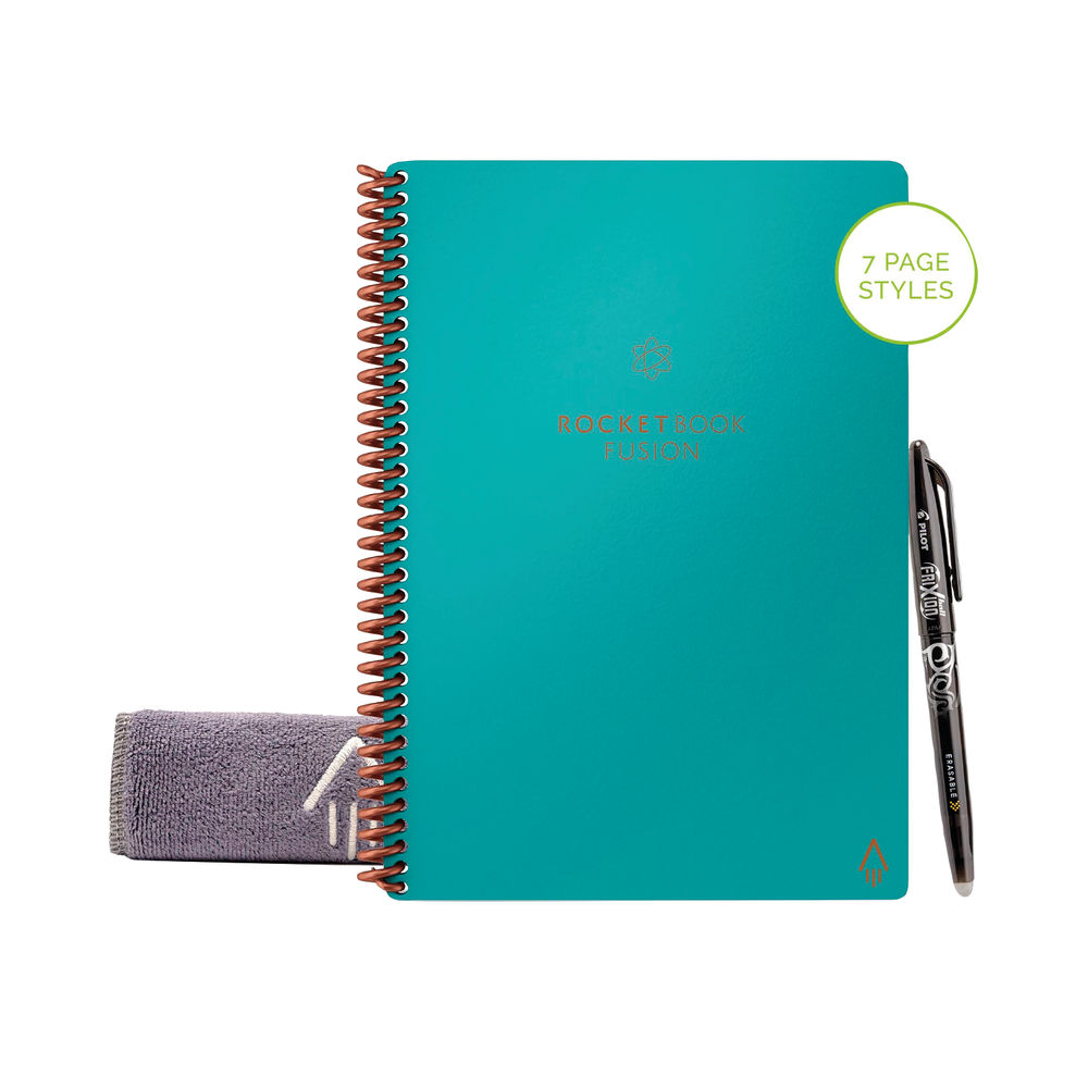 Rocketbook Fusion Executive Set Reusable Paper Teal 505469