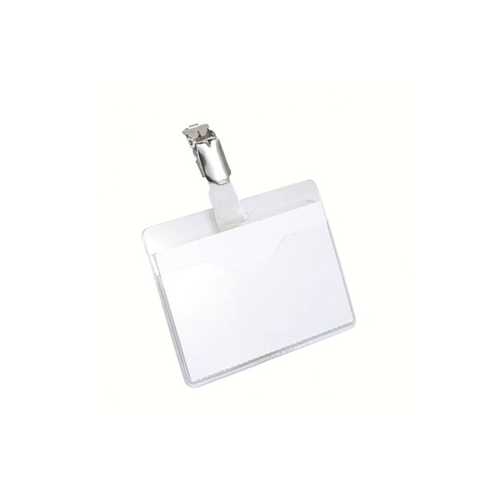 Durable Visitor Badge with Rotating Clip 60x90mm Clear (Pack of 25) 8106