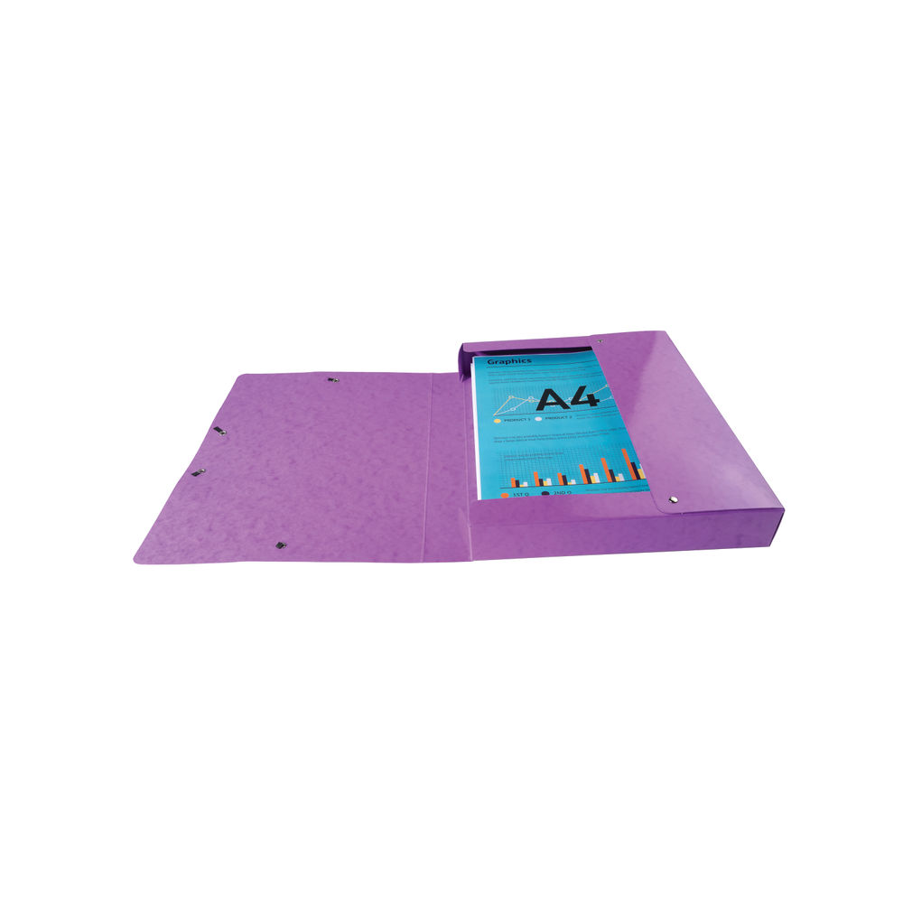 Exacompta Iderama Box File Elasticated A4 Purple (Pack of 8)