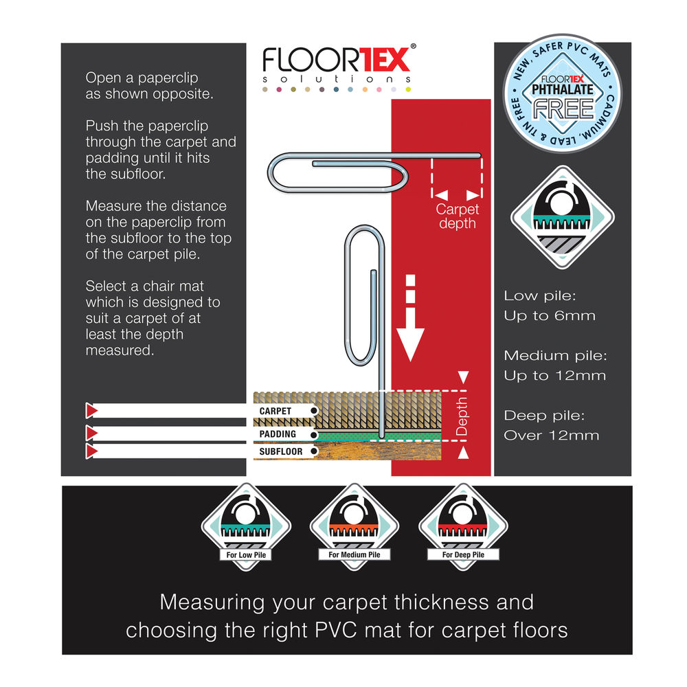 Floortex Cleartex 1210 x 1520mm Rectangular Carpet Chair Mat