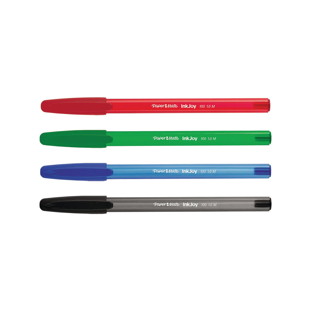 PaperMate Inkjoy 100 Capped Ballpoint Pens Medium Assorted (Pack of 4) 1956718